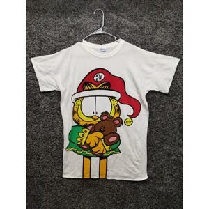 Vintage Flirt Garfield Sleep Shirt Women‎ One Size White Christmas Single Stitch